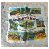 Set of 3 Vintage Souvenir Satin Scarves Puerto Rico Jamaica Naval USN