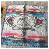 Set of 3 Vintage Souvenir Satin Scarves Puerto Rico Jamaica Naval USN