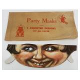 Set of 3 Vintage Antique Party Masks with Original Envelope