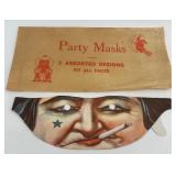 Set of 3 Vintage Antique Party Masks with Original Envelope