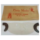 Set of 3 Vintage Antique Party Masks with Original Envelope