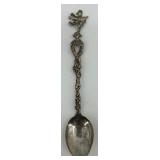 Set of 8 Vintage Ornate Silver Spoons with Figural Handles