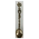 Set of 8 Vintage Ornate Silver Spoons with Figural Handles