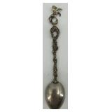 Set of 8 Vintage Ornate Silver Spoons with Figural Handles