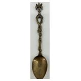 Set of 8 Vintage Ornate Silver Spoons with Figural Handles