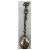 Set of 8 Vintage Ornate Silver Spoons with Figural Handles