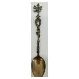 Set of 8 Vintage Ornate Silver Spoons with Figural Handles