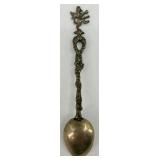 Set of 8 Vintage Ornate Silver Spoons with Figural Handles