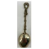 Set of 8 Vintage Ornate Silver Spoons with Figural Handles