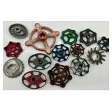 Lot of Vintage Metal Valve Handles Assorted Colors and Styles