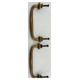 Set of 2 HEAVY Vintage Brass Drawer Pull Handles with Mounting Hardware