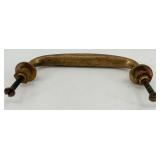 Set of 2 HEAVY Vintage Brass Drawer Pull Handles with Mounting Hardware