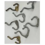 Assorted Vintage Metal Wall Hooks and Cast Iron Coat Hooks Lot