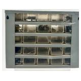 Hardware Organizer Cabinet with Assorted Nuts, Bolts, Washers, and Fasteners