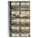 Hardware Organizer Cabinet with Assorted Nuts, Bolts, Washers, and Fasteners