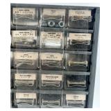 Hardware Organizer Cabinet with Assorted Nuts, Bolts, Washers, and Fasteners