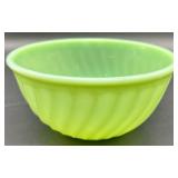 Fire-King 7" Jadite Swirl Mixing Bowl and Egg Cup Set