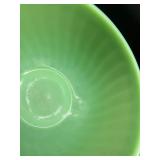 Fire-King 7" Jadite Swirl Mixing Bowl and Egg Cup Set