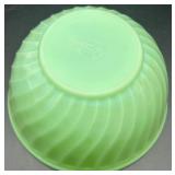 Fire-King 7" Jadite Swirl Mixing Bowl and Egg Cup Set