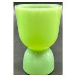 Fire-King 7" Jadite Swirl Mixing Bowl and Egg Cup Set