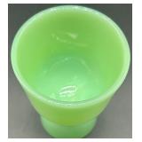 Fire-King 7" Jadite Swirl Mixing Bowl and Egg Cup Set