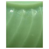 Fire-King 7" Jadite Swirl Mixing Bowl and Egg Cup Set