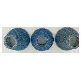 Set of Beaded Glass Lamp or Sconce Shades, Purple and Blue