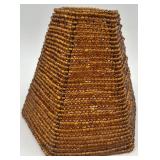 Collection of 6 Beaded Mini Candle Lamp Shades with 7 Metal Holders