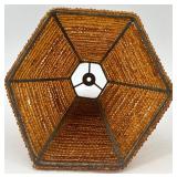 Collection of 6 Beaded Mini Candle Lamp Shades with 7 Metal Holders