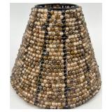 Collection of 6 Beaded Mini Candle Lamp Shades with 7 Metal Holders