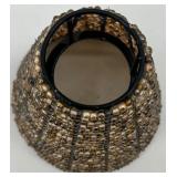 Collection of 6 Beaded Mini Candle Lamp Shades with 7 Metal Holders