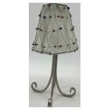 Collection of 6 Beaded Mini Candle Lamp Shades with 7 Metal Holders