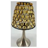 Collection of 6 Beaded Mini Candle Lamp Shades with 7 Metal Holders
