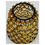 Collection of 6 Beaded Mini Candle Lamp Shades with 7 Metal Holders