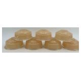 Set of 7 Vintage Frosted Glass Lamp Shades with Clear Decorative Edge