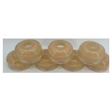 Set of 7 Vintage Frosted Glass Lamp Shades with Clear Decorative Edge