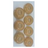 Set of 7 Vintage Frosted Glass Lamp Shades with Clear Decorative Edge