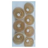 Set of 7 Vintage Frosted Glass Lamp Shades with Clear Decorative Edge