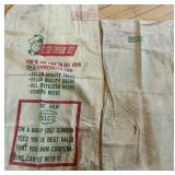 Pair of Vintage Feed and Seed Sacks FELCO Feeds and La Crosse Alfalfa Seed