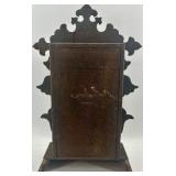 Pair of Antique Wooden Mantel Clocks with Ornate Details