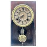 Pair of Antique Wooden Mantel Clocks with Ornate Details