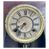 Pair of Antique Wooden Mantel Clocks with Ornate Details