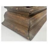 Pair of Antique Wooden Mantel Clocks with Ornate Details