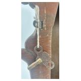 Pair of Antique Wooden Mantel Clocks with Ornate Details