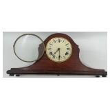 Pair of Antique Wooden Mantel Clocks with Ornate Details