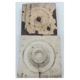 Set of 10 Salvaged Antique Rosette Wood Trim Blocks