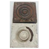 Set of 10 Salvaged Antique Rosette Wood Trim Blocks