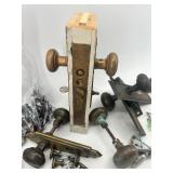 Mixed Lot of Vintage Door Knobs, Lock Sets, and Drawer Pulls