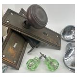 Mixed Lot of Vintage Door Knobs, Lock Sets, and Drawer Pulls