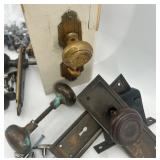 Mixed Lot of Vintage Door Knobs, Lock Sets, and Drawer Pulls